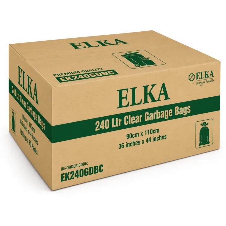 ELKA 240L Clear Heavy Duty Garbage Bags