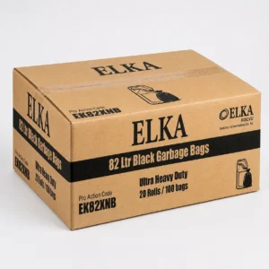 ELKA 82L Ultra Extra Heavy Duty Black Garbage Bags