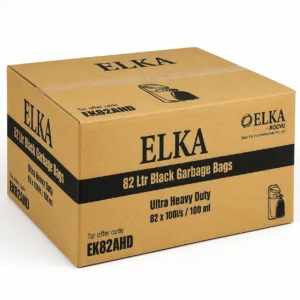 ELKA 82L Extra Heavy Duty Black Garbage Bags