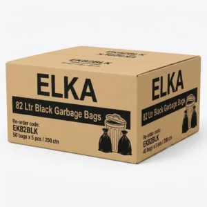 ELKA 82L Black Garbage Bags